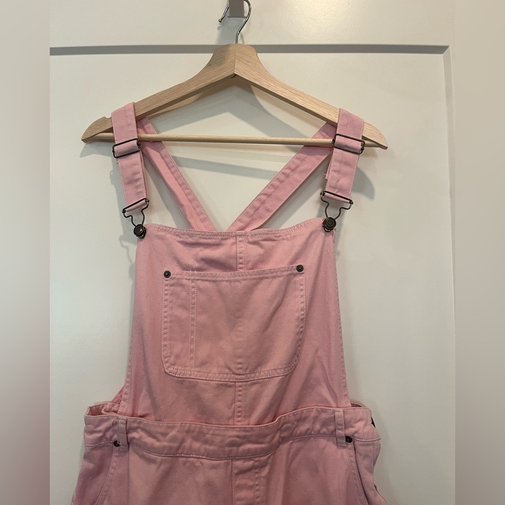 Lindy Bop Pink Overalls Wide Leg Carpenter Capri Retro 50s - Picture 2 of 16
